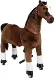 small foot Reitpferd auf Rollen aus Plüsch, Spielpferd zum Reiten, belastbar bis 50 kg, für Kinder ab 5 Jahren, 12462, Braun