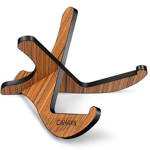 CAHAYA Gitarrenständer Holz Anti-Rutsch Musikinstrument Ständer Zebrano klappbar für Akustik Klassische Gitarren Bass CY000180-2
