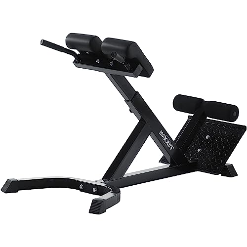 MAXXUS Hyperextension Rückentrainer - Verstellbar, bis 150/180 kg, mit Beinfixierung, Haltegriffen - Bauchtrainer, Römische Bank, Multifunktionales Workout Bench, Rückenstrecker für Zuhause, Fitness