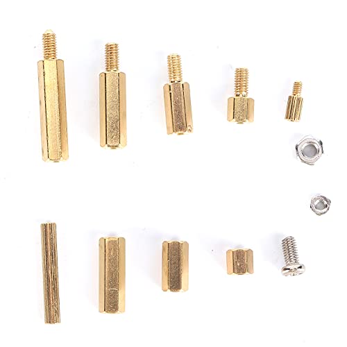Hex -Standoff, Selbstclinching Bestand Muttern Messing Bestehenen Abstandshalter M2 M3 Hex Standoff -Nuts -Schraub Kit 240pcs für Kommunikationsbüroausrüstung Elektronisch