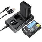 ENEGON LP-E6 Ersatzakku (2 Stück) und Smart LED Dual USB Ladegerät für Canon LP-E6, LP-E6N und Canon EOS 5D Mark II/III/IV, 5DS, 5DS R, 6D, 7D, 7D Mark II, 60D, 70D, 80D und mehr