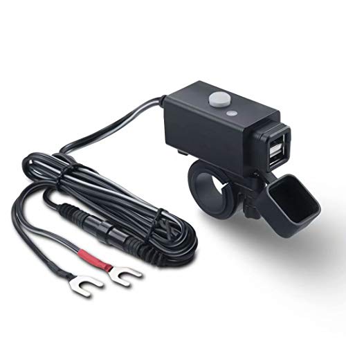 iMESTOU Motorrad USB Ladegerät 5V 2.1A wasserdichte mit Dual USB und Schalter abgesichert Arbeit mit 12V/24V Fahrzeugen