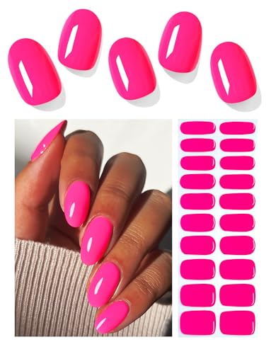 Wahrshei Nagelfolien | 20 pcs Sommer Neon Rosa Nagelfolie Selbstklebend | UV Gel Nagelfolie | Gel Nail Stickers, Gellack Wraps für Nagel