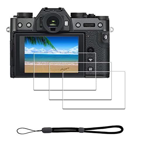 iDaPro Displayschutz schutzfolie für Fujifilm X-T30 II X-T30II Fuji X-T30 Mark II + Handschlaufe [3+1Stück] Schutzglas Tempered Glass Screen Protector 9H Härte Gehärtetes Glas