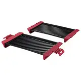 Xavax Grillplatte für Mikrowelle (2 Platten, 29,5 x 15,1 x 5,8 cm, 2 Stück, bis 900 W) schwarz/rot