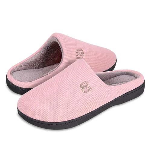 Herren Damen Winter Hausschuhe Memory-Schaum Wärme Bequem Plüsch Pantoffeln Home Rutschfeste Slippers Schuhe Indoor Outdoor(fXML Rosa,38/39 EU)