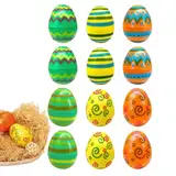 Tedious Eierschalen für Ostern, befüllbare Ostereier | Befüllbare Leere Ostereier-Spielzeug-Partygeschenke 12 Stück für die Osterjagd - Pädagogische, farbenfrohe, helle Auswahl an leeren Eierschalen