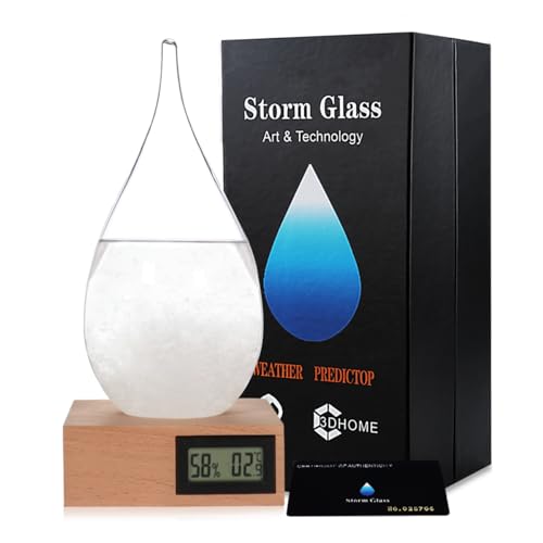 Sturmglas zur Wettervorhersage Mode Kreative Wassertropfen Glas Barometer, Wettervorhersage Flasche, Wetterstation,Verwendet für Heim- und Büro-Desktop-Dekoration, Geburtstagsgeschenke (XXL)