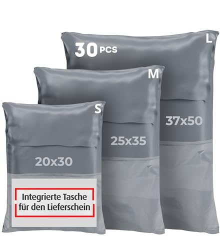 Hochwertige Versandtaschen Packung mit 30 Versandtüten für Vinted und andere - Blickdicht, Selbstklebend, Wasserdicht, Ideal Kleidung und Dokumente, Versandtaschen, Plastik Versandbeutel textilien