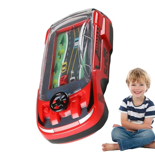 Teksome Handheld -Rennspiel, Rennwagen -Spielkonsole,Rennauto Driving Game Machine - Zwei -Spieler -, tragbare interaktive Familie Spielen Fahrzeug für die Trainingskonzentration