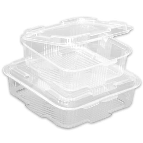 Pro DP 240-600 Salatschalen Take away Salatboxen Sushiboxen Bagelboxen klar PET recycelbar mit anh. Deckel versch. Größen - Inkl. VerpG in D (375ml 600St)