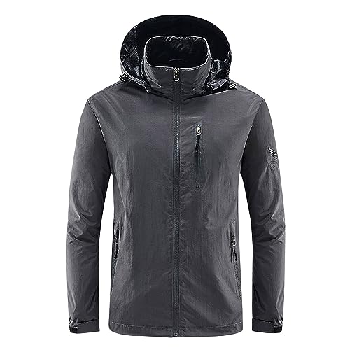 SRZYMJ Mantel Herren Wintermantel Übergangsjacke Weiß Outdoorjacke Atmungsaktiv Wollmantel Winter Softshelljacke Steppjacke Leicht Ohne Kapuze Funktionsjacke Parka Winter Sportjacke Freizeitjacke