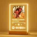 iDIY Spotify Glas personalisiert mit Foto LED - Song cover glas Bild mit Foto aus Acryl Fotogeschenke für Frauen Männer zum Jahrestag, Geburtstag, Valentinstag