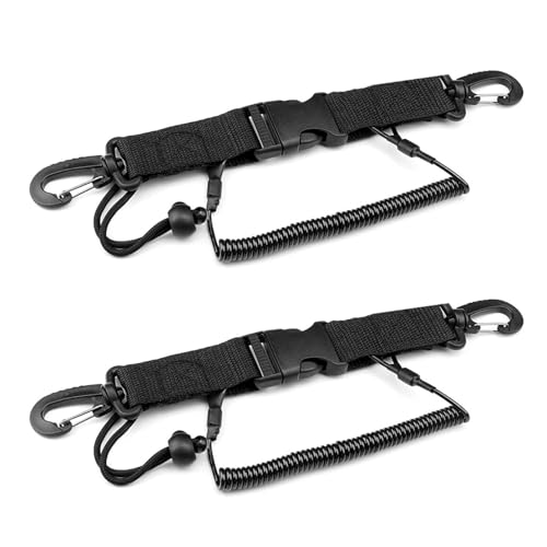 HJIAMA 2 Stück Tauchen Lanyard, Spiralkabel Karabiner, Spiralkabel Tauchen, Tauchzubehör, Tauchen Spiralkabel Tauchausrüstung mit Schnellverschluss