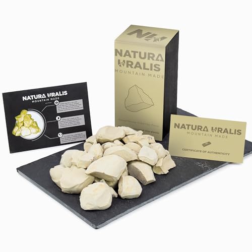Natura Uralis Sibirischer Gelber Ton | 200g Natürlicher Gelber Ton, Pastell- bis Goldgelb - Erstaunliches Knirschen, Befriedigend Erdige, Samtige Und Feste Textur, ASMR-Erlebnis
