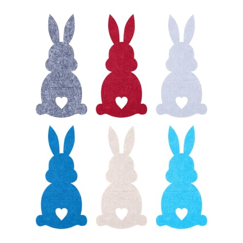 6 PCS Geldgeschenk Ostern Verpackung, Osterhasen Filzdekorationen Geldgeschenk Verpackung aus Filz Lustige Ostern Geschenk zum Verschenken für Geld, Ostergeschenke für Erwachsene Jugendliche (#01)