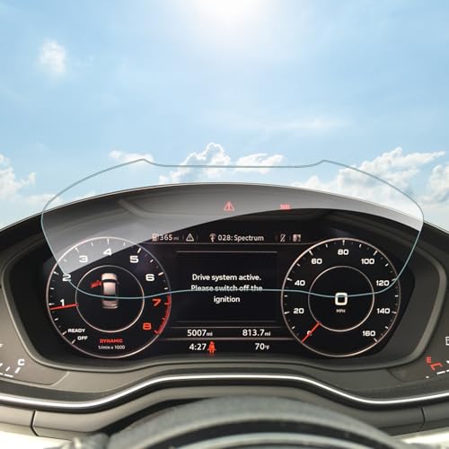 SHAOHAO Kompatibel Mit Audi A4 B9 B9.5 / A5 F5 & Q5 FY Sportback 2017-2024 12.3-Zoll Auto Digitales Armaturenbrett Displayschutzfolie Transparent Schutzfolie 9H Audi A4 B9 Zubehör
