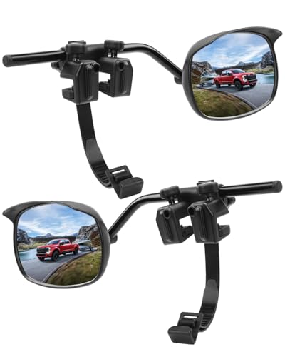 SUPAREE Wohnwagen Spiegel Auto Zusatzspiegel Wohnmobil Außen Aussenspiegel Wohnwagen Universal Konvexspiegel mit Regenschutz Sonnenblende für Alle Gängigen Fahrzeugtypen (2 Stück)