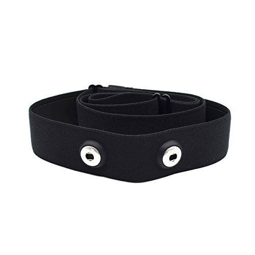 Elastischer Sport Herzfrequenzmesser, Verstellbarer Brustgurt, Gürtelriemen , CooSpo Original HRM Belt Black (MEHRWEG)