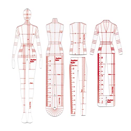 Leisurealeaneag Mode Zeichnung Lineal Set Figur Zeichnung Vorlage für Mode Design Skizze, Stil B