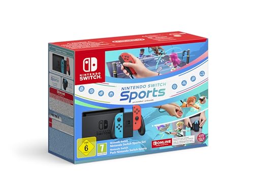 Nintendo Switch™-Konsole (neon-blau/neon-rot) Switch Sports-Set Switch Online 12-monatige (365-tägige) Einzelmitgliedschaft