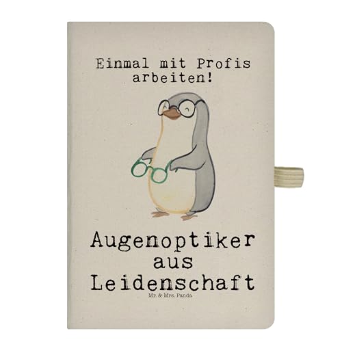 Mr. & Mrs. Panda DIN A5 Baumwoll Notizbuch Augenoptiker Leidenschaft - Geschenk, Brillenträger, Beruf, Skizzenbuch, Augenarzt, Brillenverkäufer,