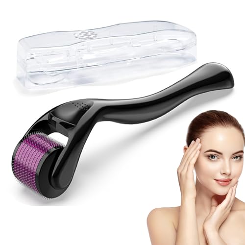 JIEYUCHU Bartroller 0.75mm, Derma Roller, Dermaroller Bart, Microneedling Roller mit 660 Nadeln, Bart Roller für Haut und Haarpflege Männer Frauen