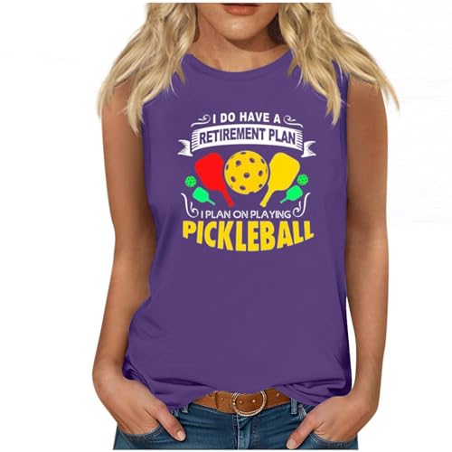 Sommermode Tanktops Frauen Baseball-Druck lässiges Rundhalsausschnitt Tanktop für Damen 2024 Schlicht Lässig Lockere Passform Blusen Tanktops Träger Tops für Damen Gebändertes Oberteil