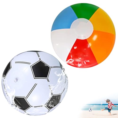 2 Stück Wasserball,Wasserball Aufblasbar,Aufblasbarer Ball,für Kinder Pool Spielzeug,Wasser Klein Baby Wasserbälle,Beach Strand Beachball,Groß Fussball Strand Bälle Kleiner,Pool-Spielzeug (30cm)