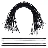 BENECREAT 100 Stück Schwarze Elastische Stachelschnur, 32.3cm Lange Stretch Gurtbänder Mit Metallenden Elastisches Band Für Partyhut Masken Menüs Abzeichen Zeichen Reise Buchbindung