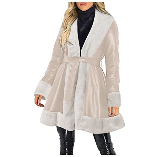 CHENSIYU Damen Mantel Gefüttert Trenchcoat Damen-Westen Winterjacke Winterparka Damen Karierte 3 in 1 Innenfutter Fleecejacke Kurz Softshelljacke Winterjacke Damen Lang