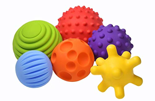 FANCY Baby Sensorik Balls - Babyspielzeug ab 0 3 6 8 Monate, Greifball für Babys, Multi Texturierte Motorikspielzeug, Massagebälle, Mehrere Größen Spielzeug, Baby Ball (Taktiliki)