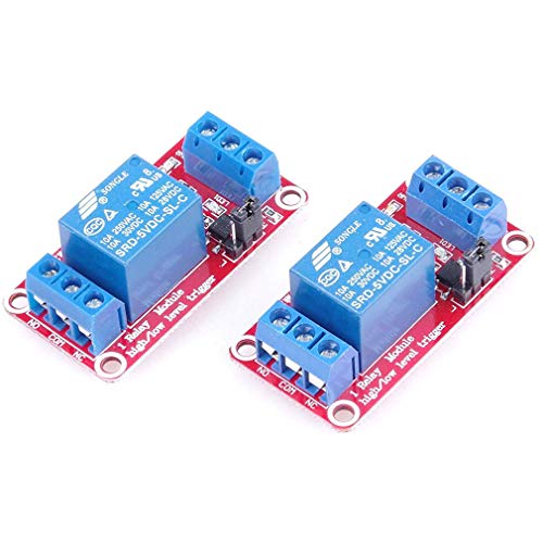 Hailege 2pcs 5V Einkanal Relaismodul Relaisschalter mit OPTO-Isolierung High Low Level Trigger