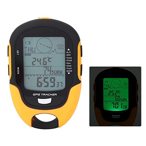 Wakects Digitaler Barometer-Höhenmesser, multifunktional, digital, GPS, Höhenmesser, Barometer, Kompass, tragbar, für Camping, Outdoor, Wandern, Höhenmesser mit Taschenlampe