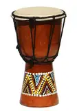 Wogeka - 20 cm Djembe - Bongo mit Dot Paint Muster Bemalung als Geschenk-Idee Afrika Style Drum Trommel 10