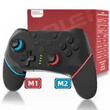 BOLEi Wireless Switch Controller für Switch/Switch Lite/Switch OLED, Pro Controller mit Programmierbar/Schnell Verbunden/Lange Akkulaufzeit/Dual Shock/6 Achsen Gyro/Turbo/Wakeup Funktion