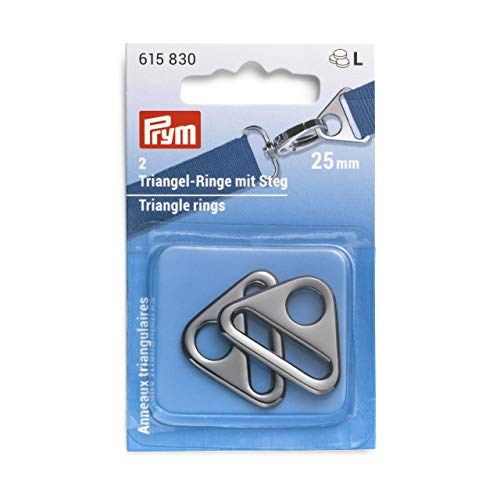 Prym 615830-1 Steg 25 mm Gunmetal Triangel-Ringe, Zinklegierung