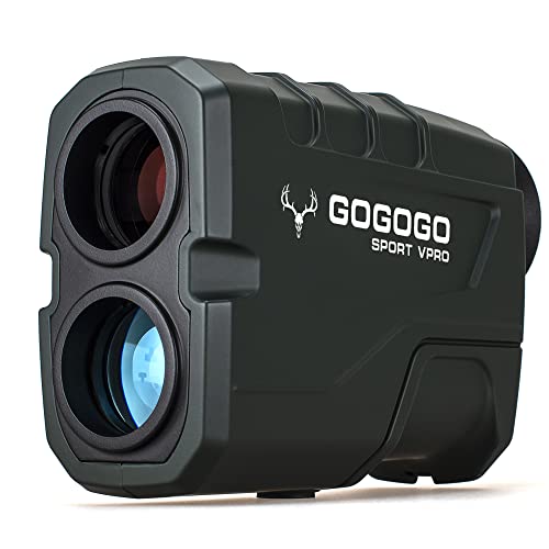 Gogogo Sport Vpro Laser Entfernungsmesser Jagd 1100M, Jagd Entfernungsmesser 6X Vergrößerung mit Geschwindigkeit, Slope, Scan Messungen wiederaufladbar mit Stativ Loch für Jagd Golf Bogenschießen