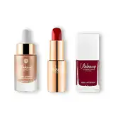 Wakeup Cosmetics - 3 Produkt-Kit - 1x Light Up Drops Liquid Illuminator, 1x Long Lasting Creamy Lipstick Everyday Hero, 1x Long Lasting Nail Polish