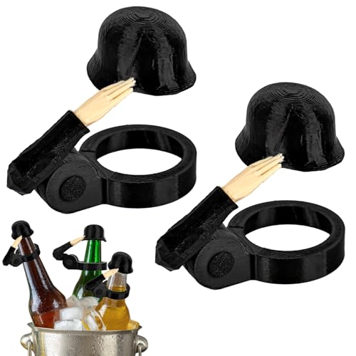 Trendecor 2 Stück Bierflaschen Helm, Flaschenverschluss Bierflaschen 8x4x5.3 cm Staubdicht Soldat Salute Bier Wiederverwendbar Soldatengruß Bierflaschenhelm für Basteln Grill Party