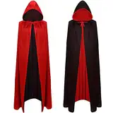 A-SZCXTOP Umhang für Halloween, Vampir, Unisex, wendbar, mit Kapuze, Vampir-Hexe, Cape für Weihnachten, Party, Cosplay, Kostüme-Mäntel, Erwachsene oder Kinder, 120 cm