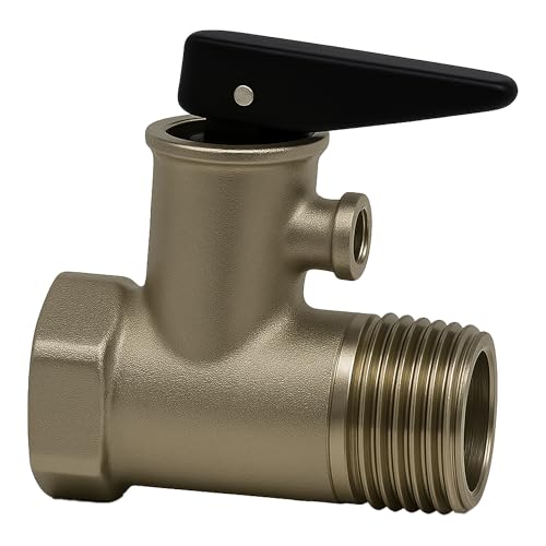Rimex Sicherheitsventil 1/2 Zoll Überdruckventil Aus Messing Für Boiler Ventile Für Wasserboiler Heizung Mit Dichtung Und EPDM-Membran Mit Rückschlagventil