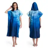 MOKANI Badeponcho Damen & Herren, Ultraleicht Und Schnelltrocknend, Microfiber Kapuze Surf Poncho Handtuch auf Surfen Schnorcheln Wassersport, Zugleich Umkleidehilfe Strand Erwachsene