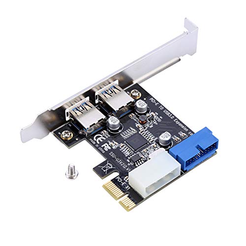 PCIE USB 3.0-Erweiterungskarte, o USB 3.0-Adapter mit Front 19PIN PCI Express oder PCI-E-Port-Karten-In-Erface, PCI-15-Karten-In-Erface, Unterstützt Übertragungsraten von Bis zu
