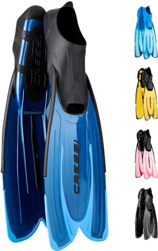 Cressi Agua - Unisex Premium Flossen Self Adjusting zum Tauchen, Apnoe, Schnorcheln und Schwimmen, Blau (Hellblau), 41/42
