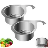 Luonaa Multifunctional Drain Basket, Siebkorb aus Edelstahl, Sink Strainer Basket, 2024 Neuestes Schwanenform Spülbecken Sieb, Abnehmbare Siebkorb für Obst und Gemüse, Küchenabfälle Filterkorb(2Pcs)