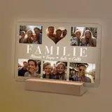 Yuweli® Geschenke für Familie personalisierte Nachtlampe mit Foto und Namen als Geschenk für Mama zum Geburtstag