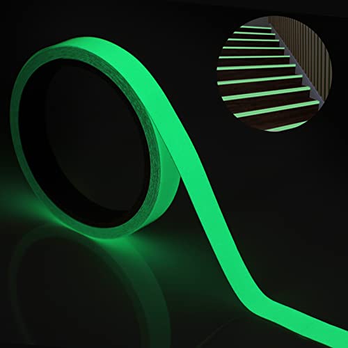 Reastar Fluoreszierendes Klebeband, Leuchtklebeband Wasserdicht, Leuchtendes Klebeband, Glow in the Dark Tape, Nachleuchtend Markierungsband - für Treppen Bühnenbedarf Luminous Tape (5m×15mm)