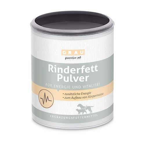 GRAU - das Original - Rinderfettpulver, der schelle Energielieferant mit 80 % Fettanteil, 1er Pack (1 x 200 g), Ergänzungsfuttermittel für Hunde & Katzen