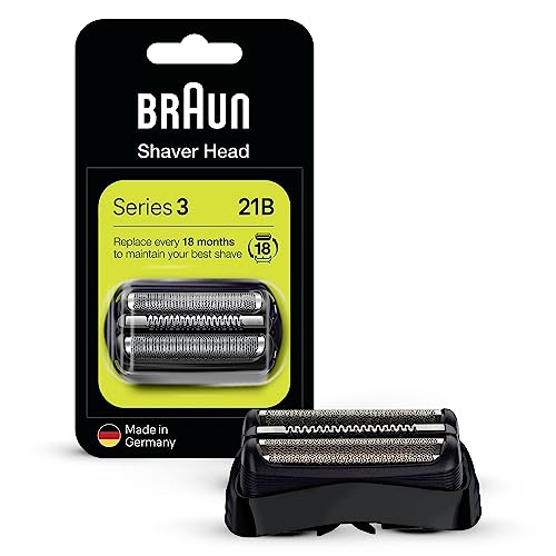 Braun Series 3 Scherkopf, Elektrorasierer Ersatzscherteil für Rasierer Herren, Made in Germany, 21B, schwarz